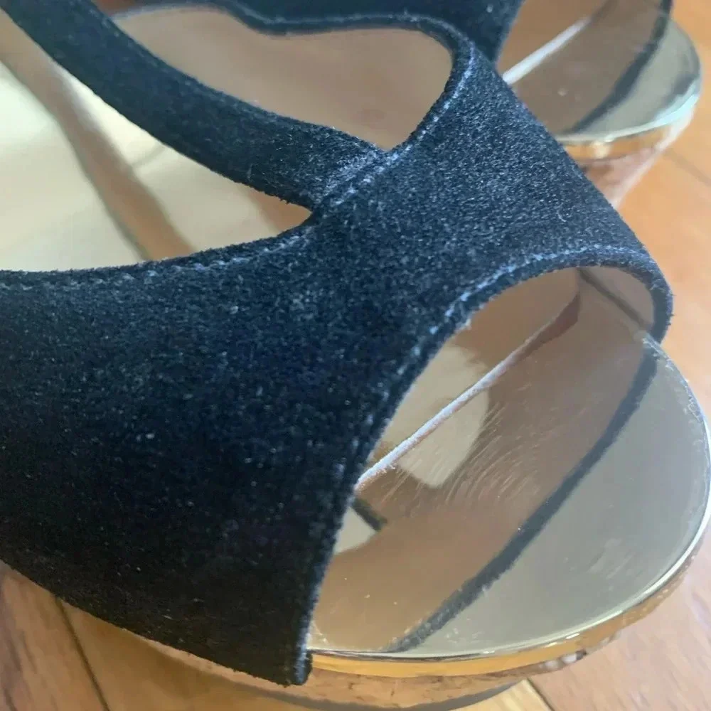 NWOB Boston Proper Faux Black Suede Espadrilles Size 8